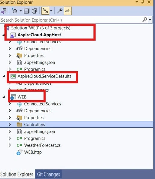 Service Defaults projects