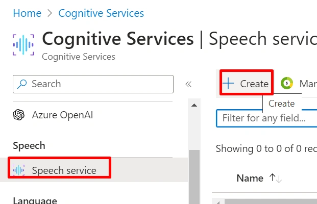 Deploying Text to Speech service