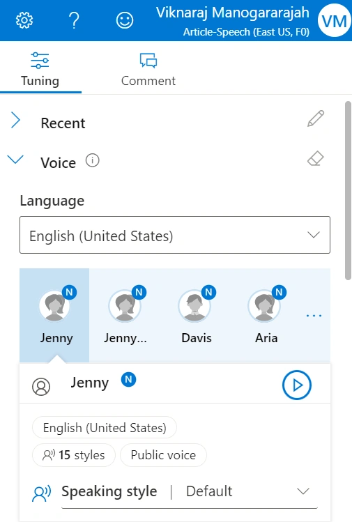 Deploying Text to Speech service