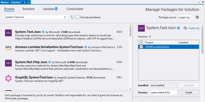 Best way to deserialize JSON format in an ASP.NET GridView using System.Text.Json library