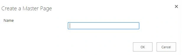 Create master page