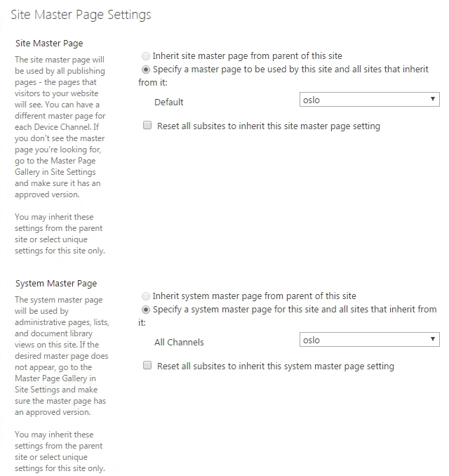 master page