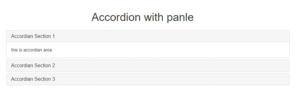 Designing Accordion Using Panel In Bootstrap