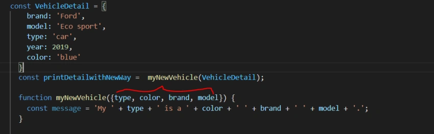 Destructure object in React