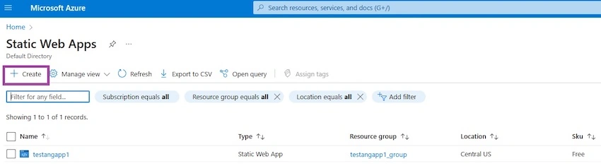 Deploy the Application as Azure Static Web App