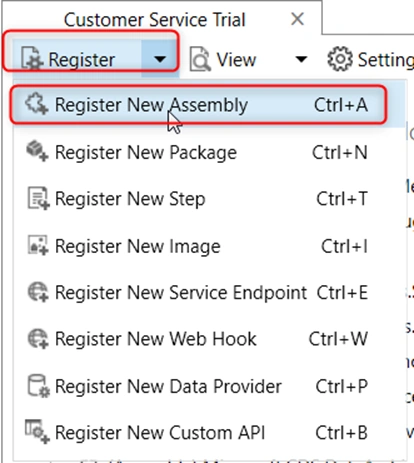 Register new Assembly