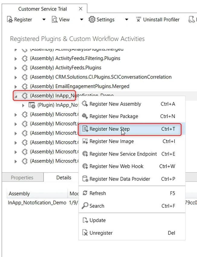 Register new step