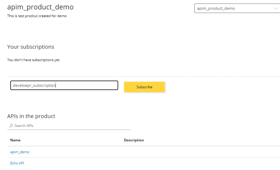 developer portal in APIM