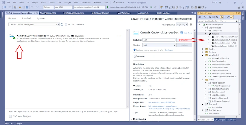 NuGet package Xamarin.Custom.MessageBox