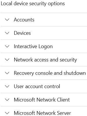 Local device security options