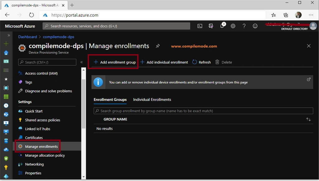 Device Enrollments Using Azure IoT Hub Device Provisioning Service