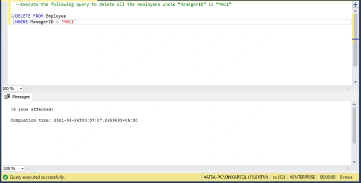 DELETE Example 1