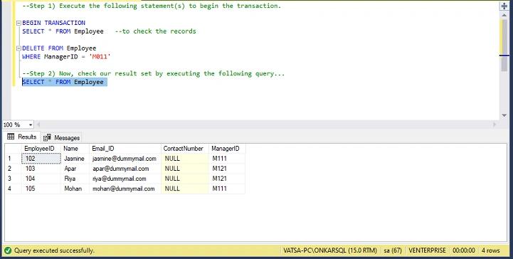DELETE Example 3 query 2