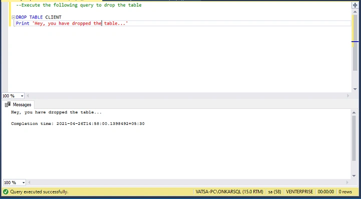 DROP Example 1
