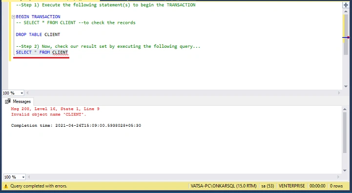 DROP Example 2 query 2