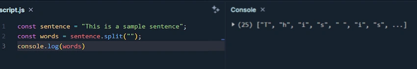 split JavaScript