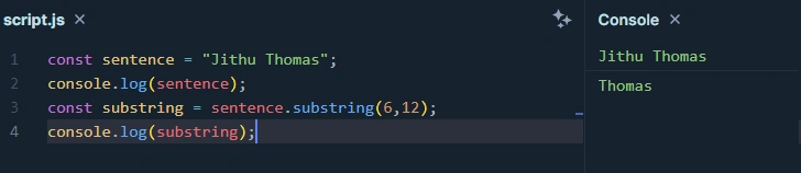 substing JavaScript