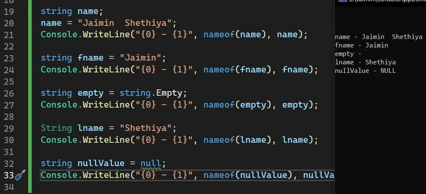 String name