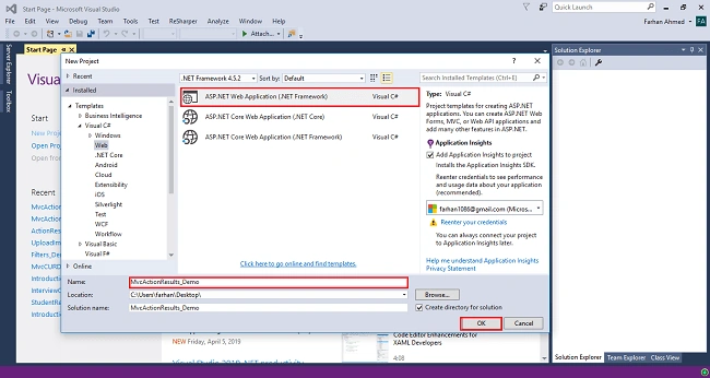 Different Types Of ActionResult In MVC