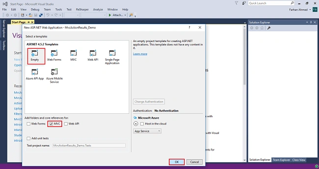 Different Types Of ActionResult In MVC