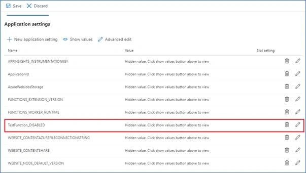 Disabling A Single Function In Azure Functions 1.x Deployed From Visual Studio