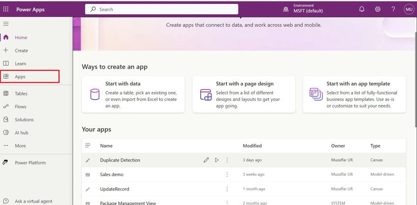 Model-driven app