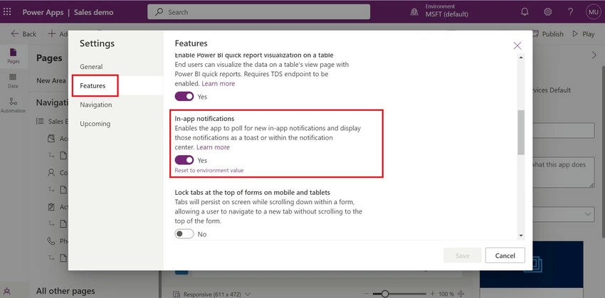 Navigate to Features