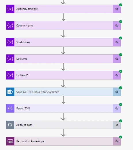 Display Appended Comments Version History from SharePoint List on PowerApps