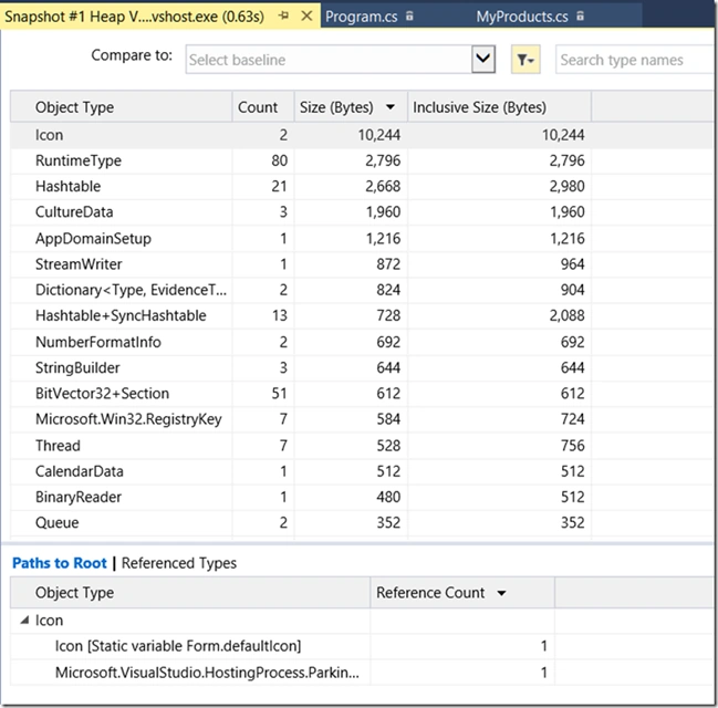 Heap information