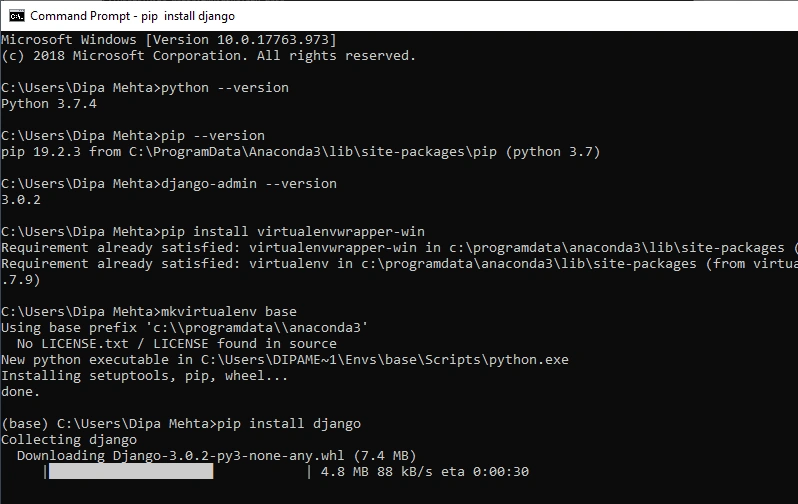 Django - Environment Setup With First App