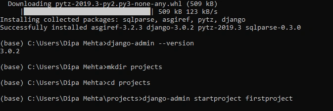 Django - Environment Setup With First App