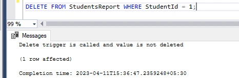 DML Trigger in SQL Server