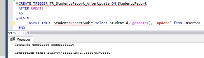 DML Trigger in SQL Server