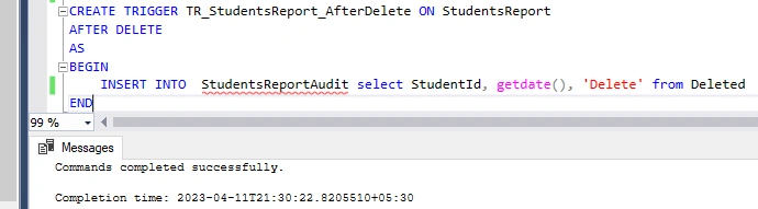 DML Trigger in SQL Server