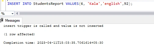 DML Trigger in SQL Server