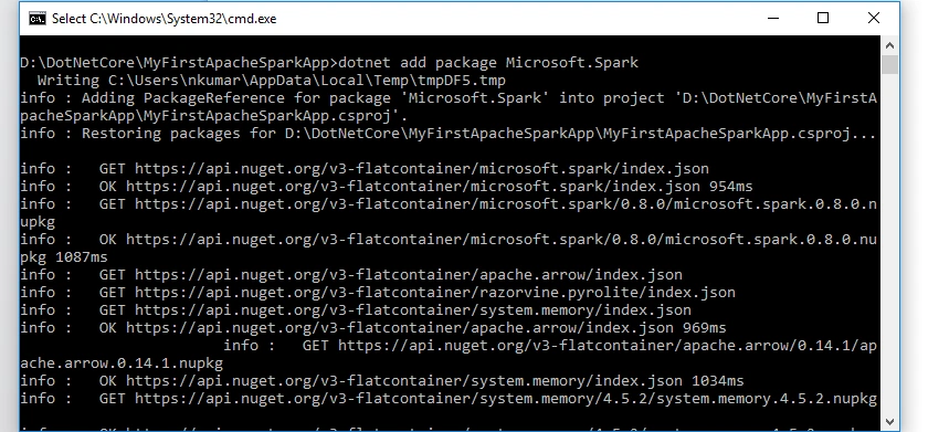 .Net Core With Apache Spark