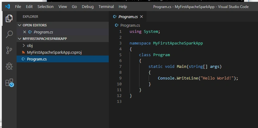 .Net Core With Apache Spark