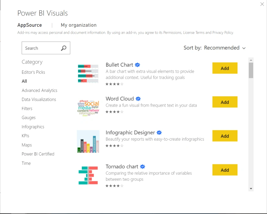 Download Custom Visuals for building Interactive Dashboards & Reports in Power BI