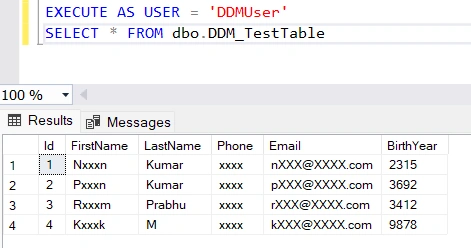 Query Output