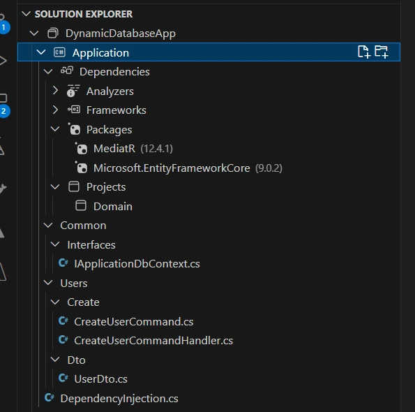 Solution explorer- Application