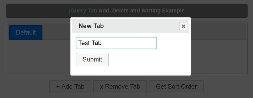 Add Tab button