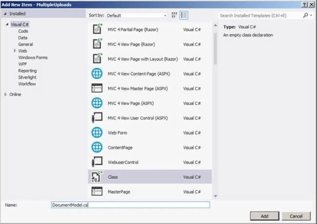 Adding DocumentModel