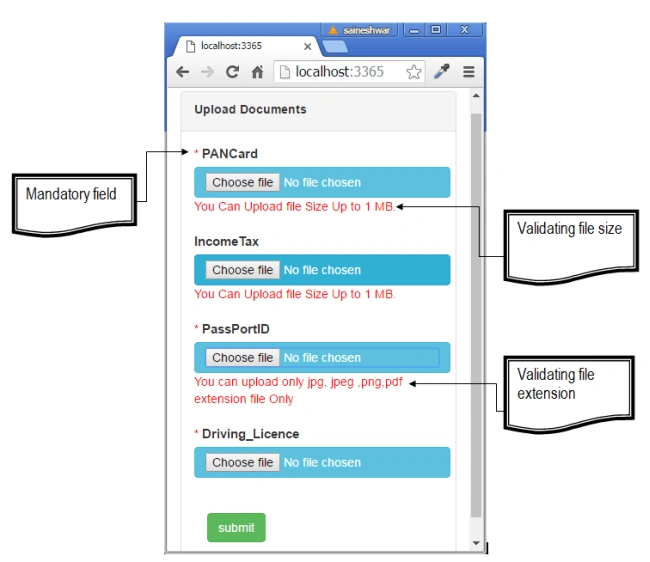 Upload View with all functionality