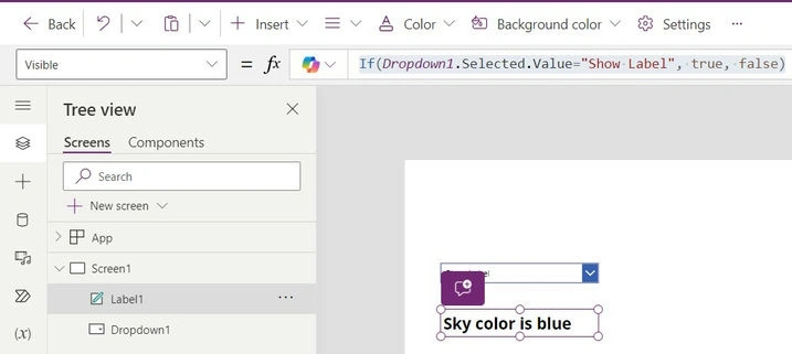 Set the visible Property 