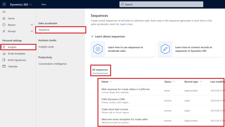 Dynamics 365 – Provision to implement Sequences on any form – Wave 2