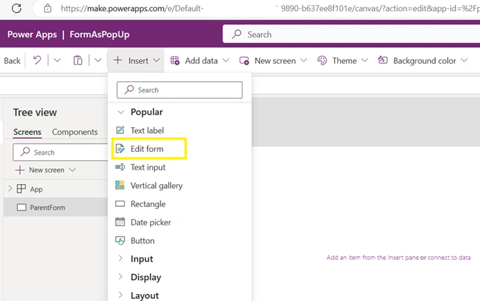 Create SharePoint New or Edit Form Using PowerApps