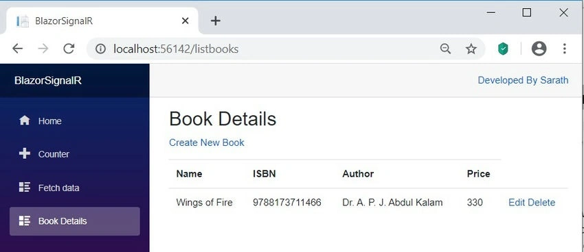 Book landing page