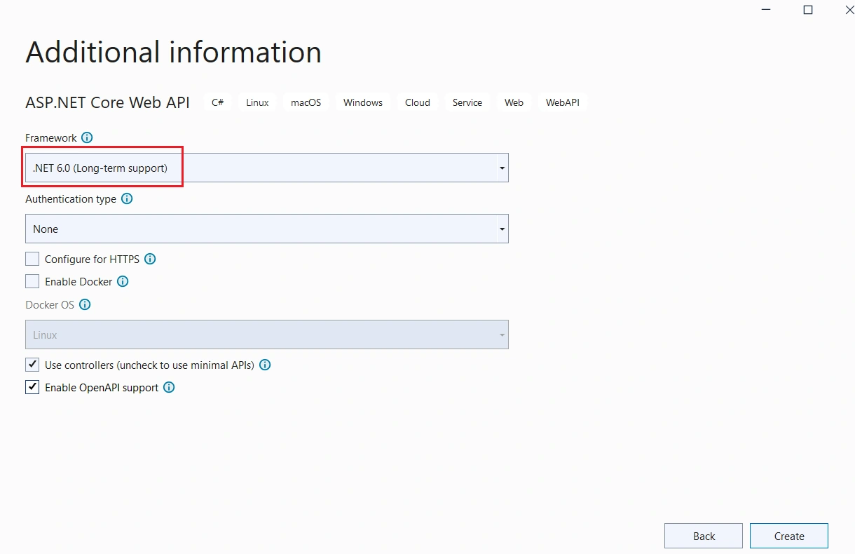 Create ASP.NET 6 Web API in Visual Studio 2022