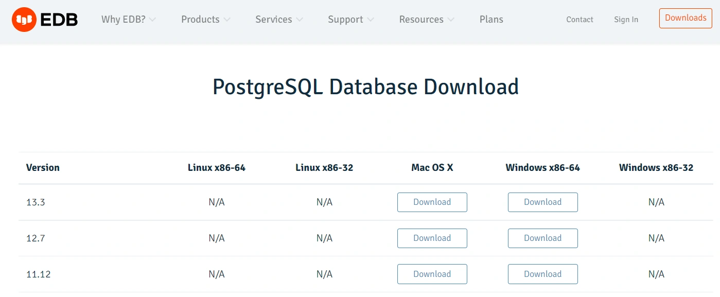 01 Download PosgreSQL from EDB site