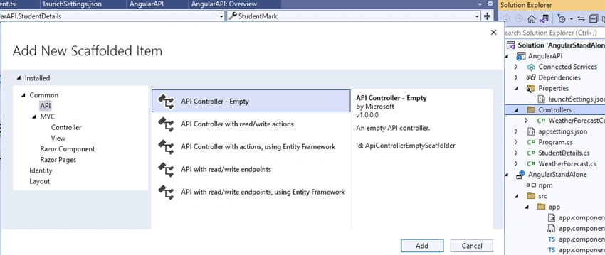 Easy to learn .NET 6.0 and Angular - Getting Started Angular Standalone Template